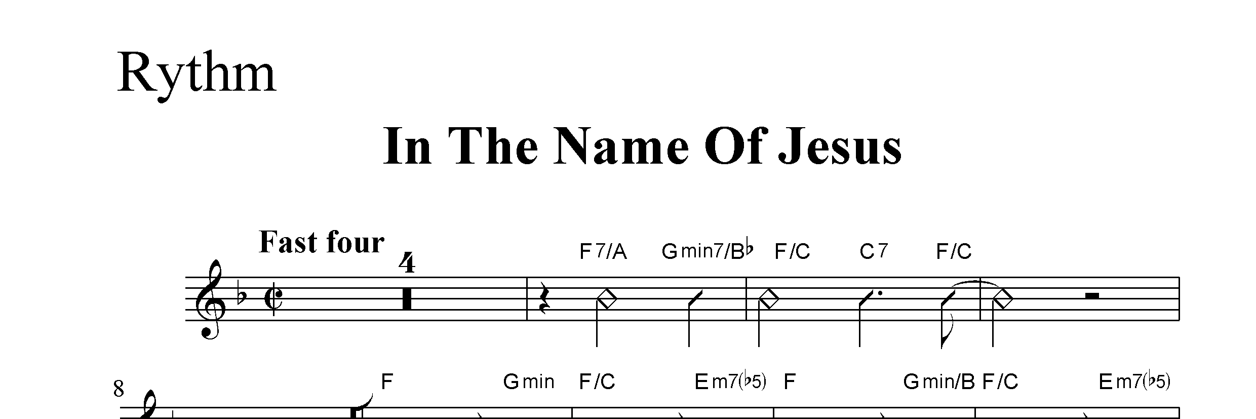 In the Name of Jesus.Rythm